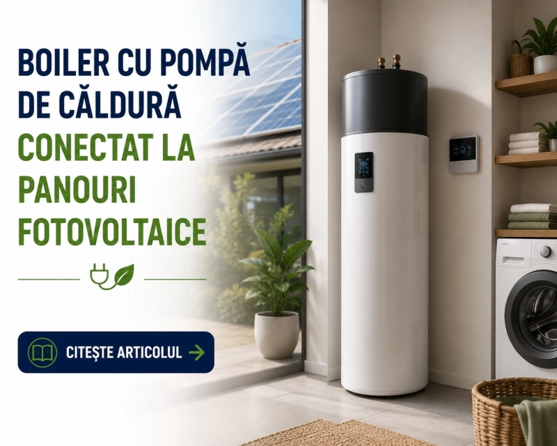 Boiler cu pompă de căldură și panouri fotovoltaice – cum funcționează împreună și cât poți economisi
