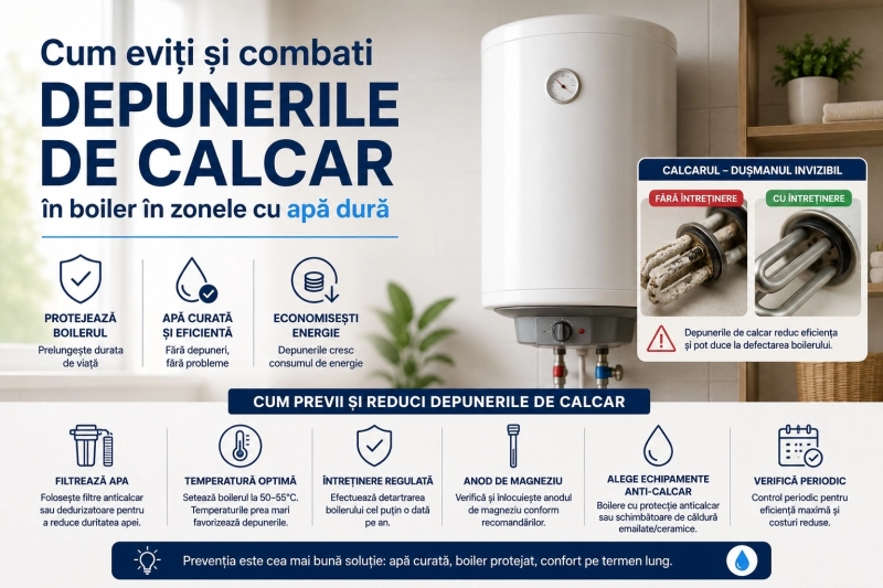 Calcarul in boiler: cum apare, ce probleme produce si cum il previi