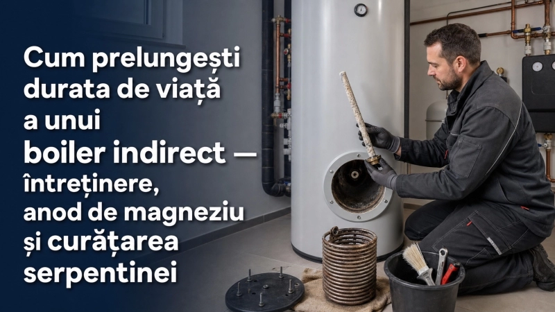 Cum prelungești durata de viață a unui boiler indirect — întreținere, anod de magneziu și curățarea serpentinei