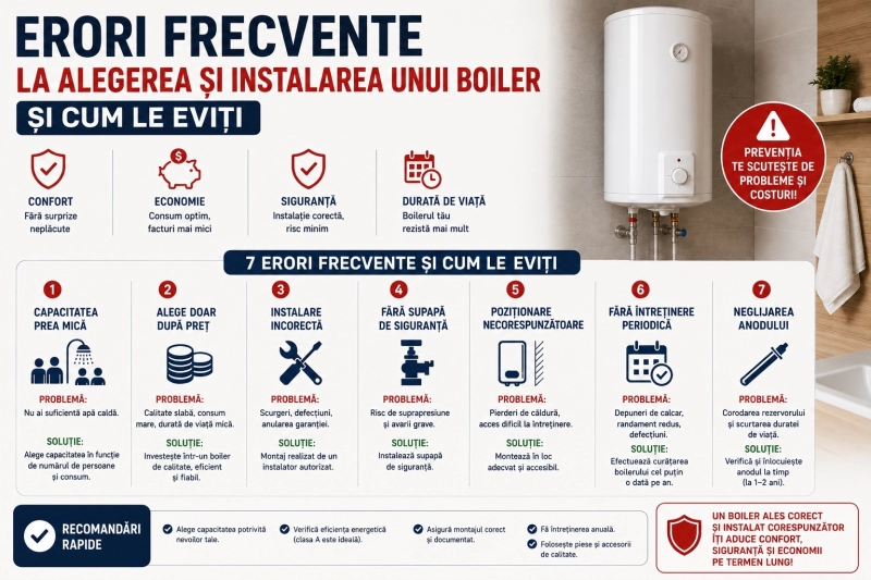 Erori frecvente la alegerea și instalarea unui boiler și cum le eviti