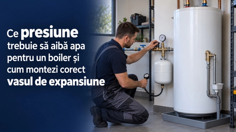 Presiunea apei in boiler: valori, vas de expansiune si probleme frecvente