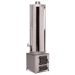 Ansamblu boiler pe lemne 90 litri inox Miklos Steel, cu focar cu usi din fonta